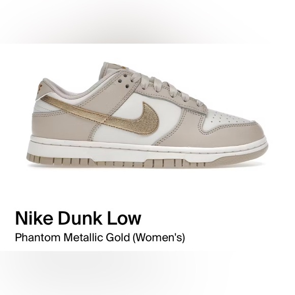 Nike Dunk Low Phantom Metallic Gold Woman’s 8.5 - Picture 1 of 6